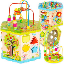 Kinderplay Drewniana Kostka Edukacyjna Dla Dzieci Sorter Labirynt