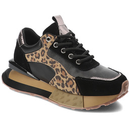 Artiker Czarne Sneakersy Modne Obuwie Damskie Panterka
