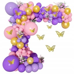 BALONY girlanda balonowa zestaw DEKORACJA URODZINOWA różowa złoty