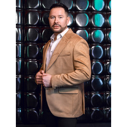 Marynarka męska aksamitna camelowa Denley 24410