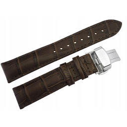 Pasek Atlantic 20 mm brązowy skórzany zapięcie motylkowe