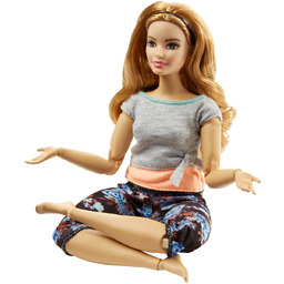 Barbie, lalka Made to Move Kwiecista, pomarańczowa bluzka