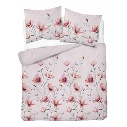 Detexpol Pościel bawełniana 180x200 jasnoróżowa w kwiaty magnolii