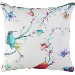 BigBuy Home Poduszka biała ptaki ptak 45 x