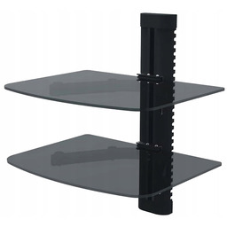 Półka ścienna Rtv podwójna Red Eagle Two szklana