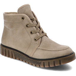 Rieker Beżowe Botki Ocieplane Obuwie Damskie