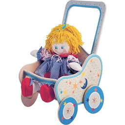 Dida - Drewniany wózek dla lalek z motywem
