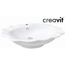 Umywalka ,,muszla" nablatowa ceramiczna 70x48 cm CREAVIT, biała