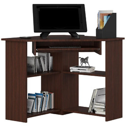 Edinos Narożne małe biurko biurowe z półkami pod