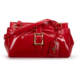 Damska torebka na ramię ze skóry podłużna czerwona