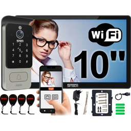 Cyfrowy 2-żyłowy Wideodomofon Premium WiFi 5TECH Twin 10''