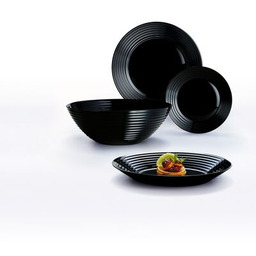 Komplet obiadowy Harena 19-elementowy czarny LUMINARC