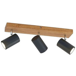 Lindby - Maniva 3 Lampa Sufitowa Black/Wood