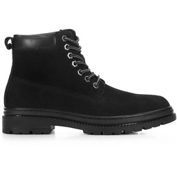 Męskie trapery nubukowe sznurowane czarne