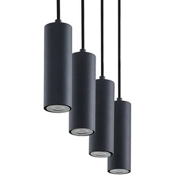 Lindby - Maniva 4 Lampa Wisząca Black/Wood