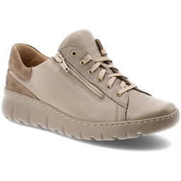 Wasak Beżowe Półbuty Skórzane Obuwie Damskie