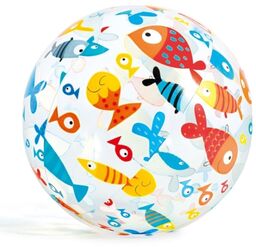 Dmuchana piłka plażowa z nadrukiem, rybki, 51 cm,