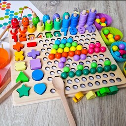 Rybki Drewniane Cyfry Liczydła Sorter Montessori