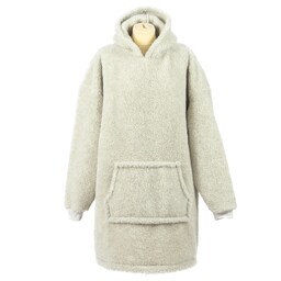 Kampol Bluza wełniana merynos Hoodie szara z kapturem