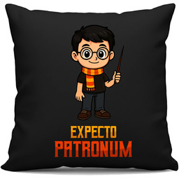 Expecto Patronum - Harry Potter - czarna poduszka