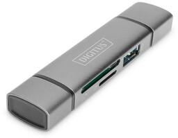 Digitus Czytnik kart 3-portowy USB Typ C/ USB