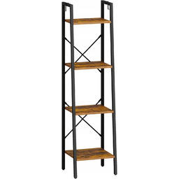 Półka stojąca dekoracyjna regał na książki wąski drabinkowy