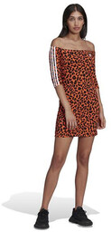 Sukienka damska adidas HC4466 DRESS Pomarańczowa