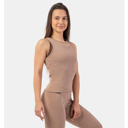 NEBBIA Damski Tank Top Organic Cotton Ribbed Brown