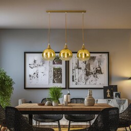 Lampa wisząca szklana Monte Eko-Light, możliwość ściemniania, mosiężny