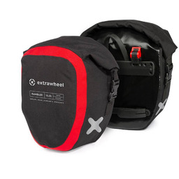 EXTRAWHEEL Sakwy RAMBLER czarno-czerwone 25L POLYESTER