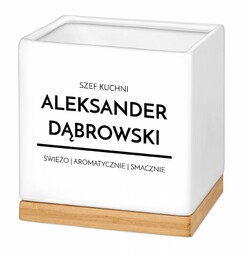 Personalizowana doniczka kwadratowa z napisem dla szefa kuchni