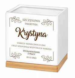Personalizowana doniczka kwadratowa z napisem dla koleżanki