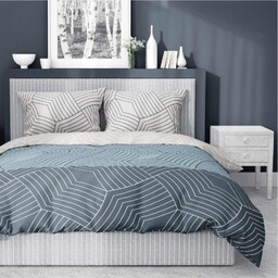 Pościel satynowa 220x200 Home Satin 27 szara niebieska