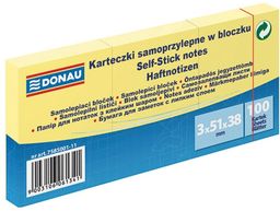 Notes samoprzylepny 38x51mm 100 kartek żółty DONAU 1