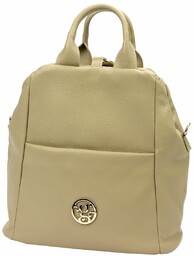 Torebko-plecak damski miejski ze skóry naturalnej z kieszeniami