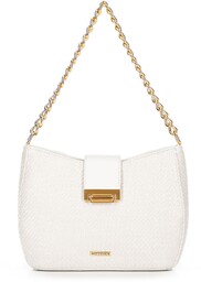 Damska torebka crossbody pleciona kremowa