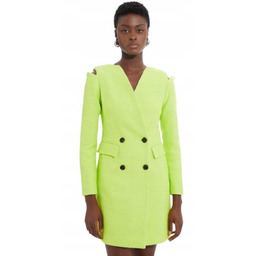 Karen Millen Zielona Sukienka Marynarkowa Dwurzędowa 34 B1c