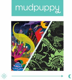 Mudpuppy, puzzle, rodzinne świecące w ciemności Dinozaury, 500