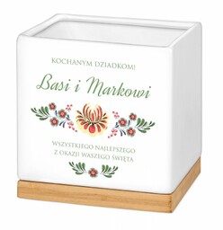 Personalizowana doniczka kwadratowa z napisem dla dziadków