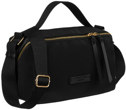 Czarna listonoszka z nylonu i skóry ekologicznej