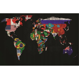 PUZZLE Polityczna Mapa Świata i Flagi A3 252