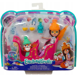 Mattel Lalka Enchantimals Pojazd Zimowe sanie