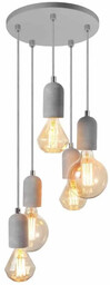 Lampa wisząca gipsowa VOLTA 5 szara AZ2386 -