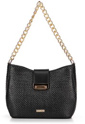 Damska torebka crossbody pleciona czarna