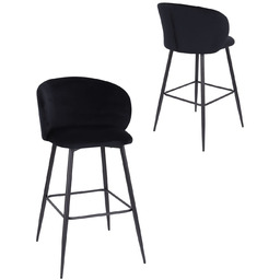 Hoker do kuchni Ganta black, czarny welwet, glamour