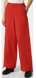 NA-KD Spodnie Kobiety Bawełna czerwony jednolity