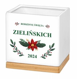 Personalizowana doniczka kwadratowa z napisem dla pary