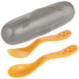 CANPOL BABIES Zestaw sztućców 74/019 Żółty (3 elementy)