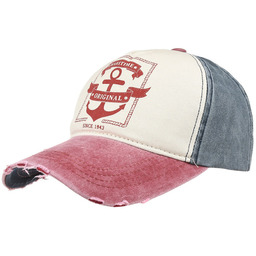 Bordowa Czapka Z Daszkiem Baseballówka Vintage Uniwersalna Cz-M-1