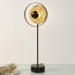 Holländer Złoto-brązowa lampa stołowa Satellite, 42 cm